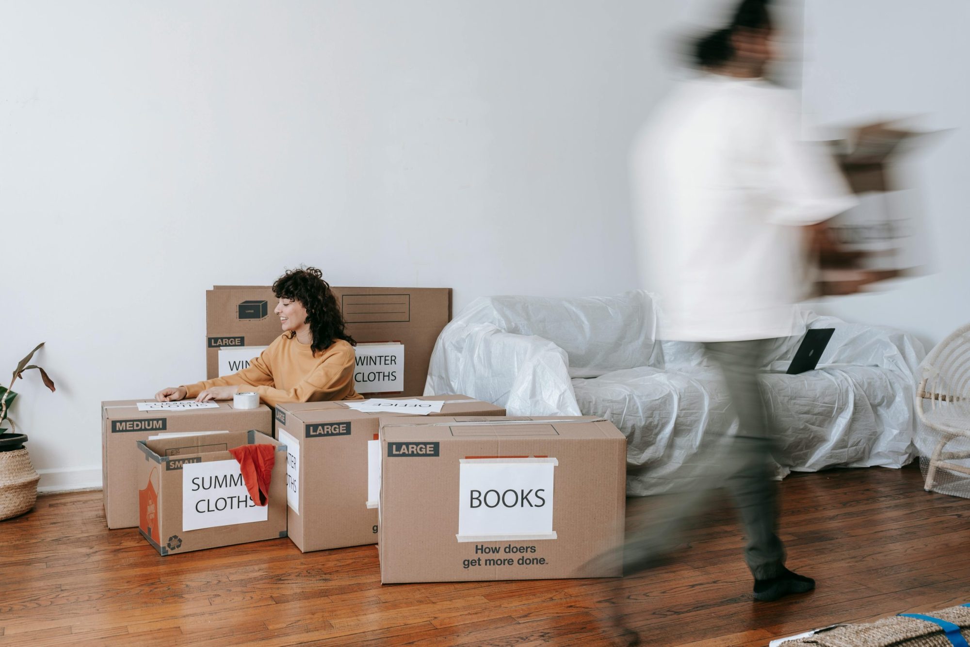 Downsizing by packing up labeled boxes