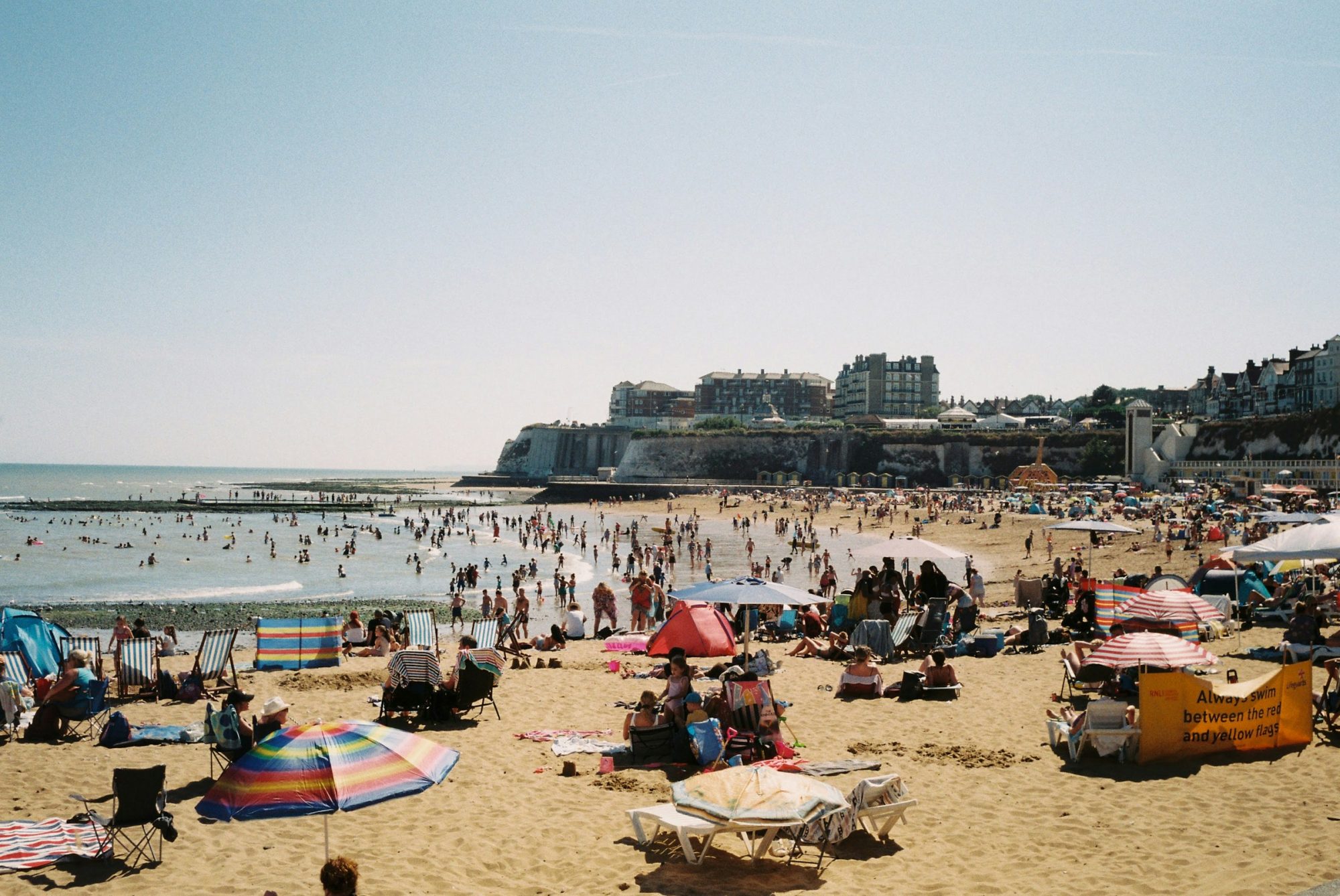 tourists on the beach in the South West in summer